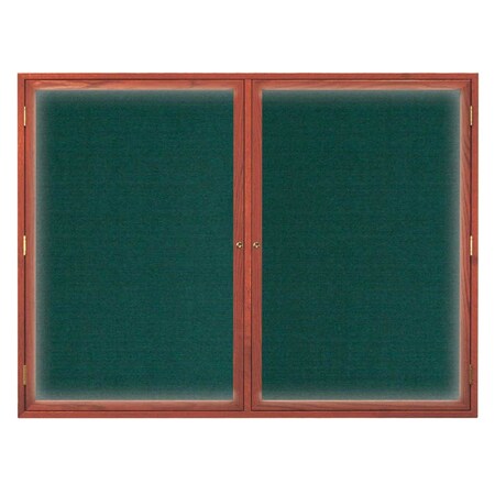 United Visual Products Double Door Indoor Enclosed Easy Tack Bo UV305EZ-BLACK-WHITE